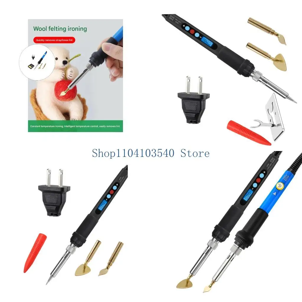 

02DC 60W Variable Temp Soldering Iron Set With Copper Tip For DIY Projects