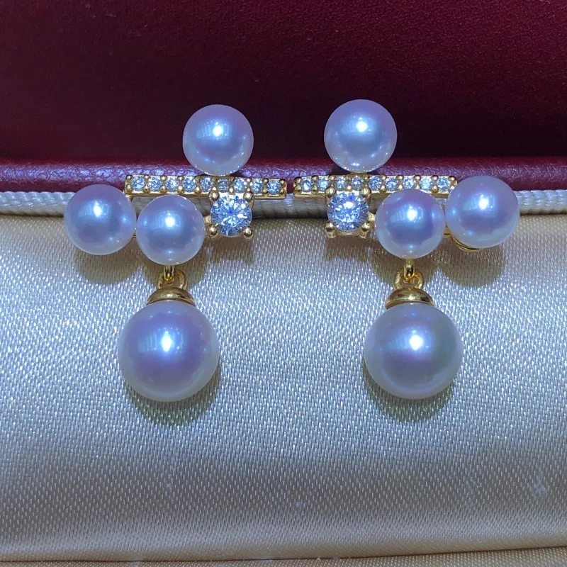 Wholesale S925 Sterling Silver Earrings Mount Findings Settings Base Mounting Parts Accessory for 4-12mm Pearls 5 pairs/lot