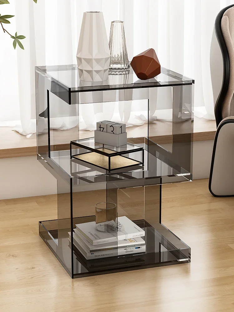 Minimalist Nightstands Acrylic Design Sofa End Tables Transparent Coffee Table Mobile Luxury Table De Chevet Home Furniture