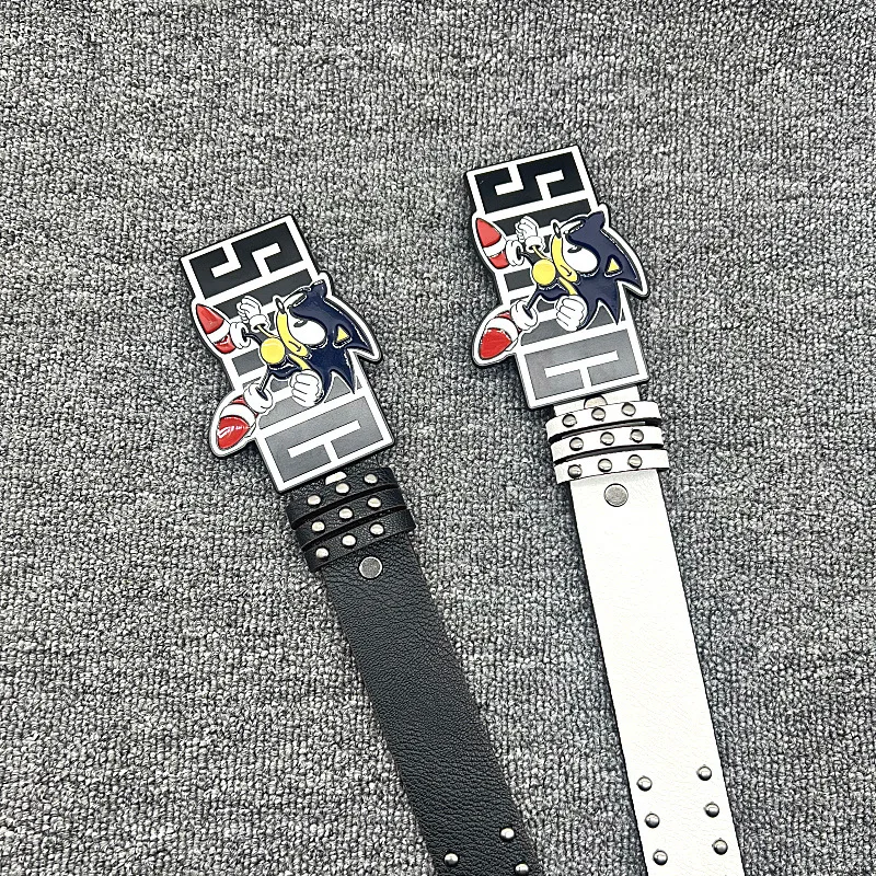 Exaggerated INS Harajuku Y2K Thousand Nights Black Speed Boy Belt Cropped Studded Decoration Belt Street Style For Men Women Chi