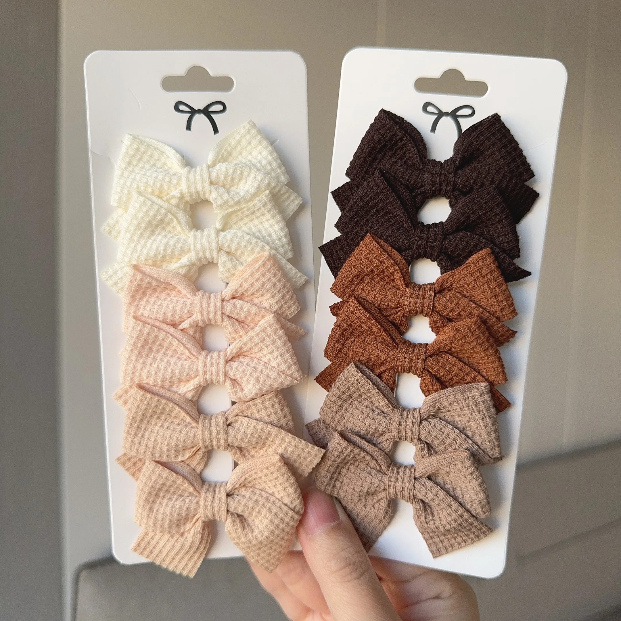 6Pcs/lot Solid Color Ribbon Baby Bows Hair Clips for Baby Girls Handmade Bowknot Hairpin MiNi Barrettes Kids Hair Accessories