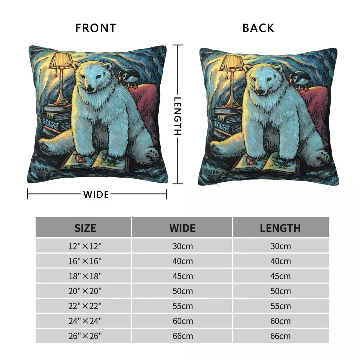Cozy Polar Bear Puffin Pillowcase Polyester Linen Velvet Creative Zip Decor Pillow Case Home Cushion Cover 18