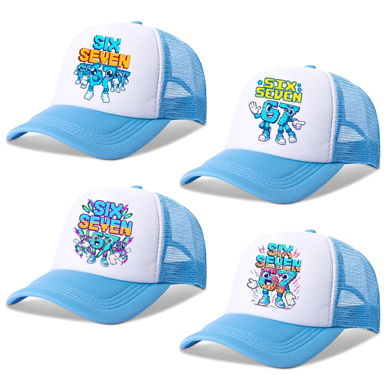 67 Six Seven Kids Baseball Caps Steal A Brainrot Cartoon Printed Hat Children Sports Sun Hats Unisex Peaked Cap Christmas Gifts