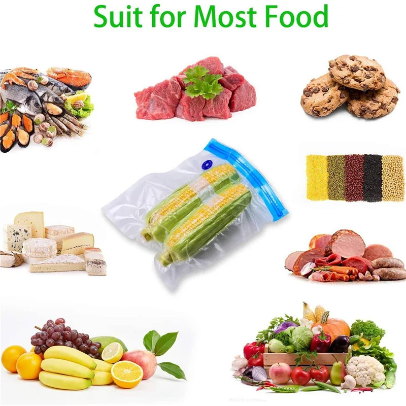 เครื่องซีลสูญญากาศไฟฟ้าแบบใช้ซ้ำได้ Best-60Pack พร้อมปั๊มมือ 3 อัน, ถุงซีลสูญญากาศ 3 ขนาด, คลิปหนีบ 12 ชิ้น