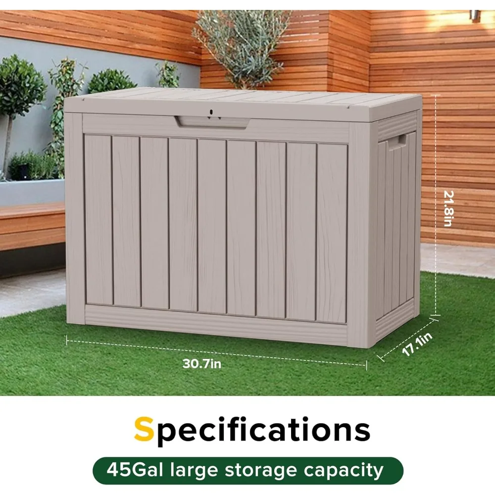 Outdoor Storage Housing Deck Box - Waterproof Patio Furniture, Garden Tools, Cushions, Pool Accessories Storage Bench