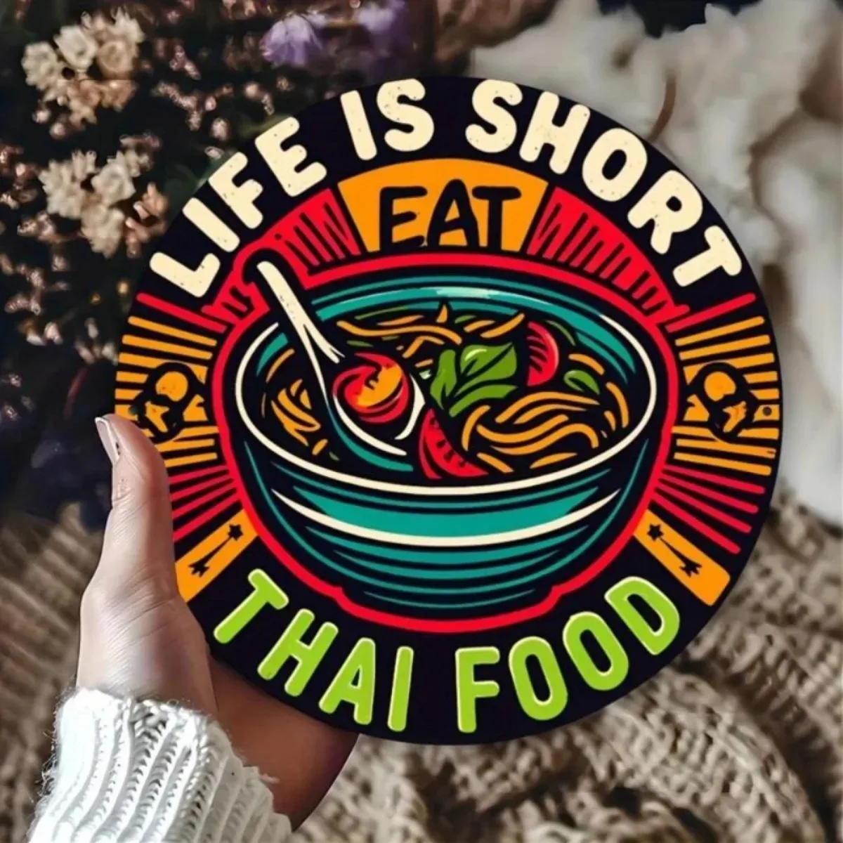ThaiFoodVibe Vintage Aluminum Thai Food Sign – 