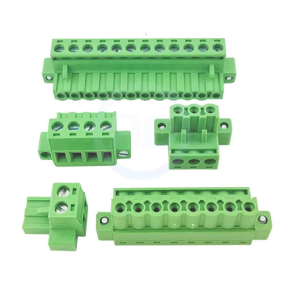(10 pcs) KF 2EDGKM 5.08mm 5.0mm Plug-in green terminal block 15EDGKM 5.0 / 5.08 PCB wiring plug with flange fixing 2~24P