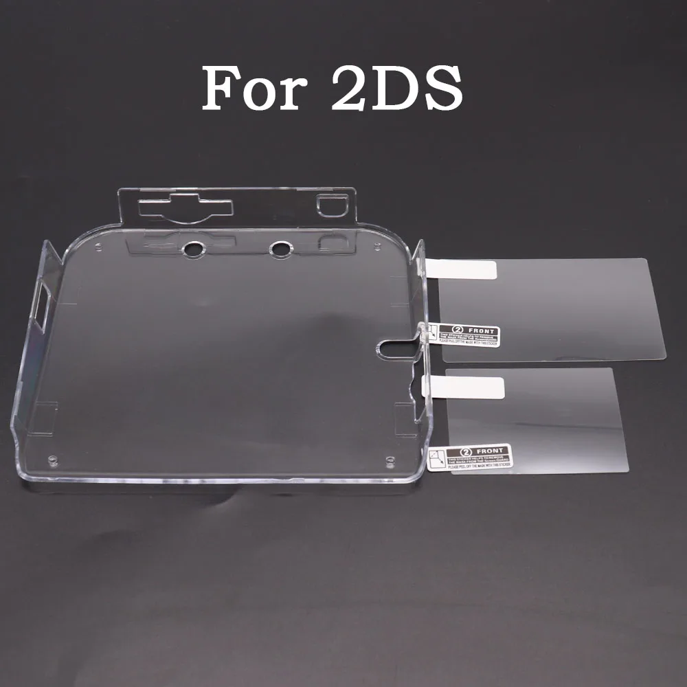 Plástico transparente cristal escudo capa de pele para novo 2ds 3ds xl ll ndsl para dsi ndsi xl ll película protetora de tela