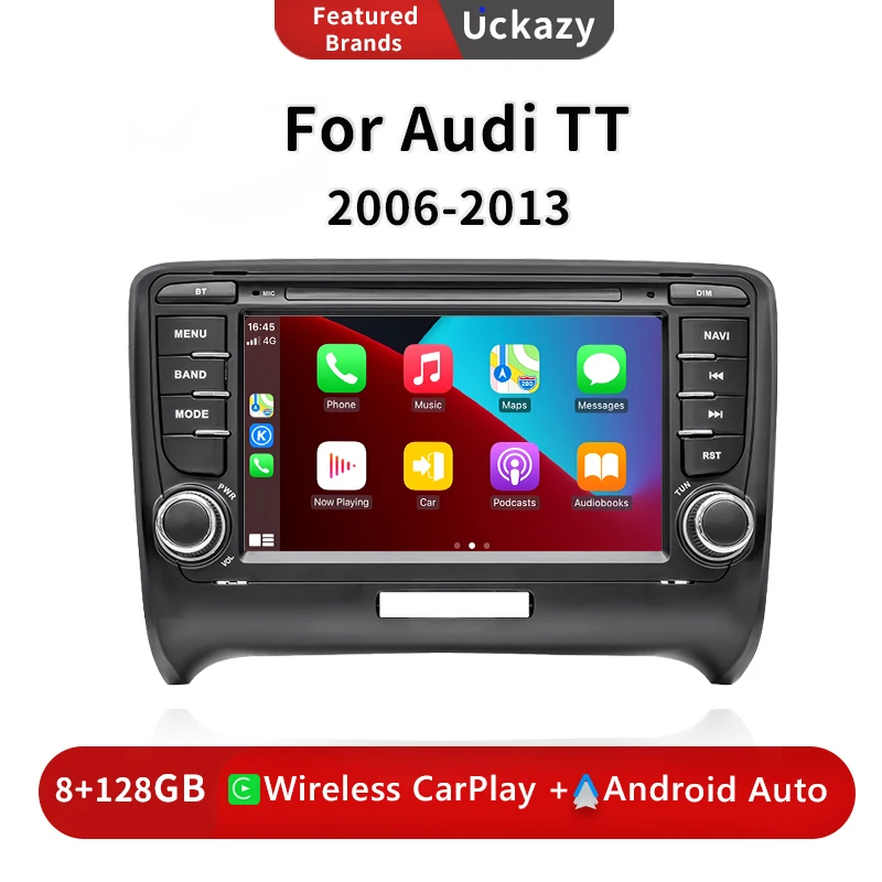 

8Core Android 13 Car Stereo For AUDI TT MK2 8J 2006-2014 AutoRadio Multimedia GPS Navigation Head Unit Wireless Carplay 4G DSP