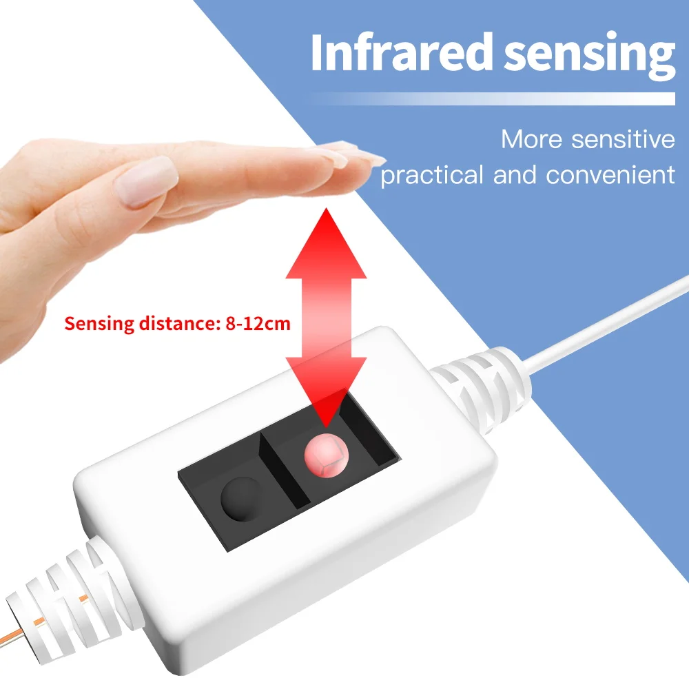 Usb 5v sensor de movimento tira da lâmpada led à prova dwaterproof água sob a luz do armário mão varredura inteligente detecção tira led para guarda-roupa armário