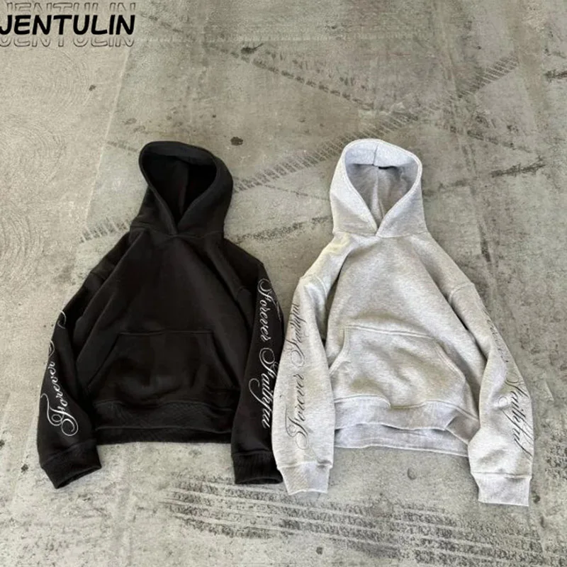 Subkultur Mode Y2K Kapuzenpullover Harajuku Buchstabendruck Gothic Oversized Pullover Punk Streetwear Goth Hoodie Sweatshirt