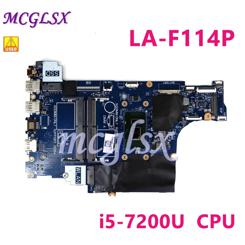 

CAL60 LA-F114P i5-7200U CPU notebook Mainboard For DELL Inspiron 15 5570 Laptop Motherboard CN 0HXN7H Used