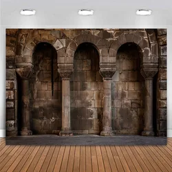 Medieval Castle Backdrop Halloween Horror Dark Historic Dungeon Place Hall Arch Old Wall Columns Gothic Party Deocor Background