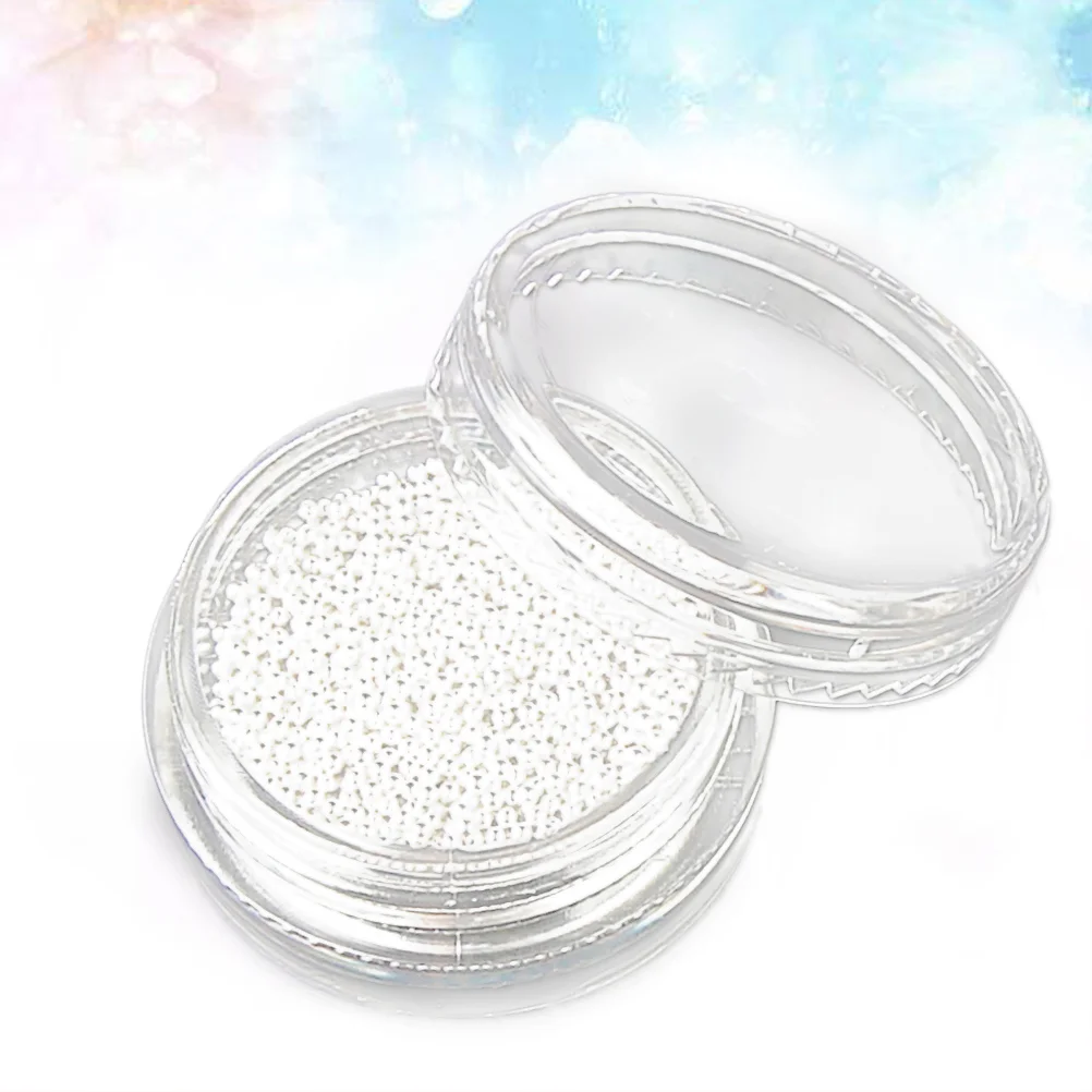 

Round Nail Mini Bead DIY Nail Decorations for Fashionable Girls and Women (Silver) nail rhinestones