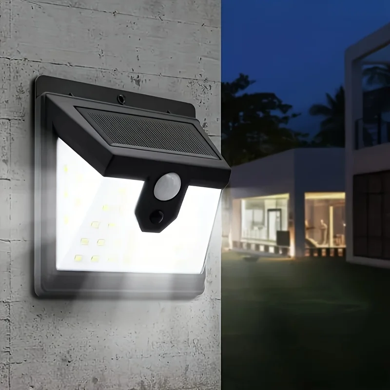 

40 LEDS Solar Wall Lamp Outdoor PIR Motion Sensor Solar Sunlight Lamps 3 Modes Solar Fence Lights for Garden Courtyard Lighting