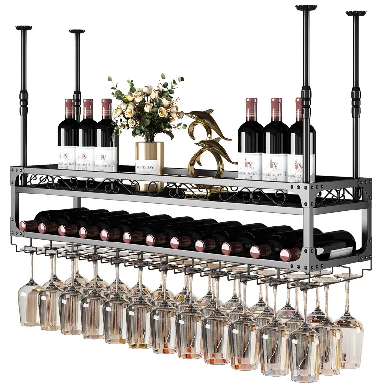 

Bar, wrought iron, wine rack, upside down, goblet, bar, wall hanging, hanger, decoration