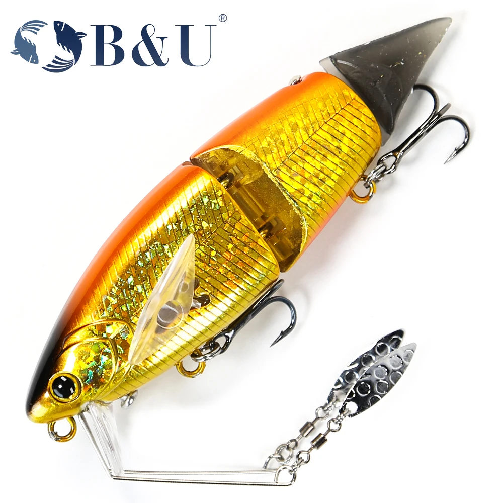 

B&U 100mm 20g Floating 3 Depth Fishing Lures Triple joint body Glide Swimbaits Hard Baits Wobblers For Bass Pike