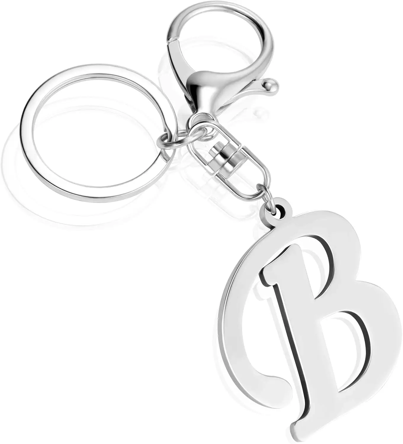 

Cute Gold Silver Black Alphabet Letter Keychain for Women Bag Charm Stainless Steel Initial Accessory