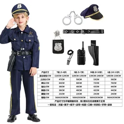 Halloween Children's Police Uniform Set Role Play Carnival Costume Party Role Play Police Costume Boy Halloween Costume