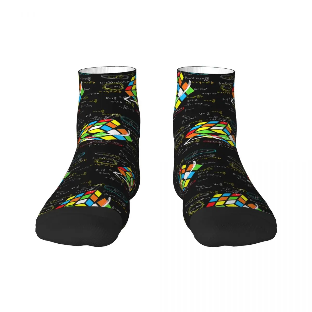 Fashion Men's Math Rubik Rubix Cube Caps Dress Socks Unisex Comfortable Warm 3D Printed Crew Socks