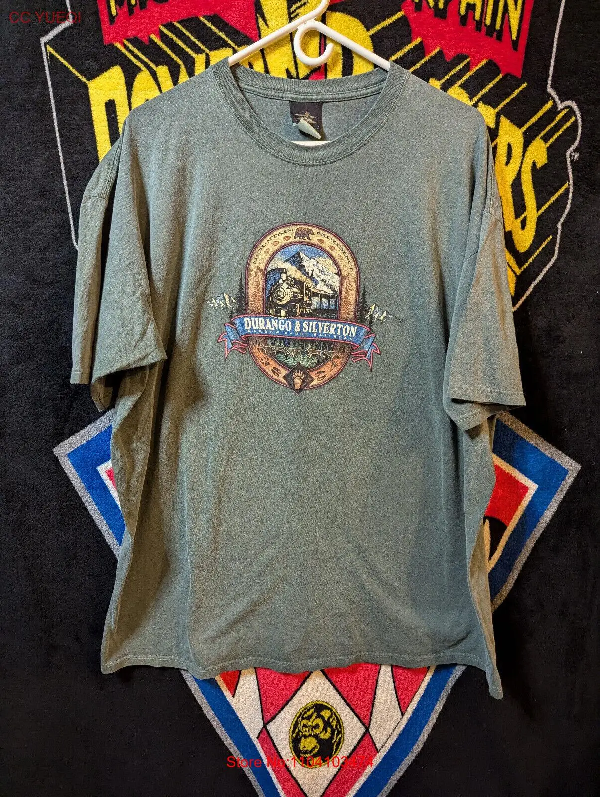 Vintage Durango Silverton Narrow Gauge Railroad Train Gray T-Shirt size 2XL XXL