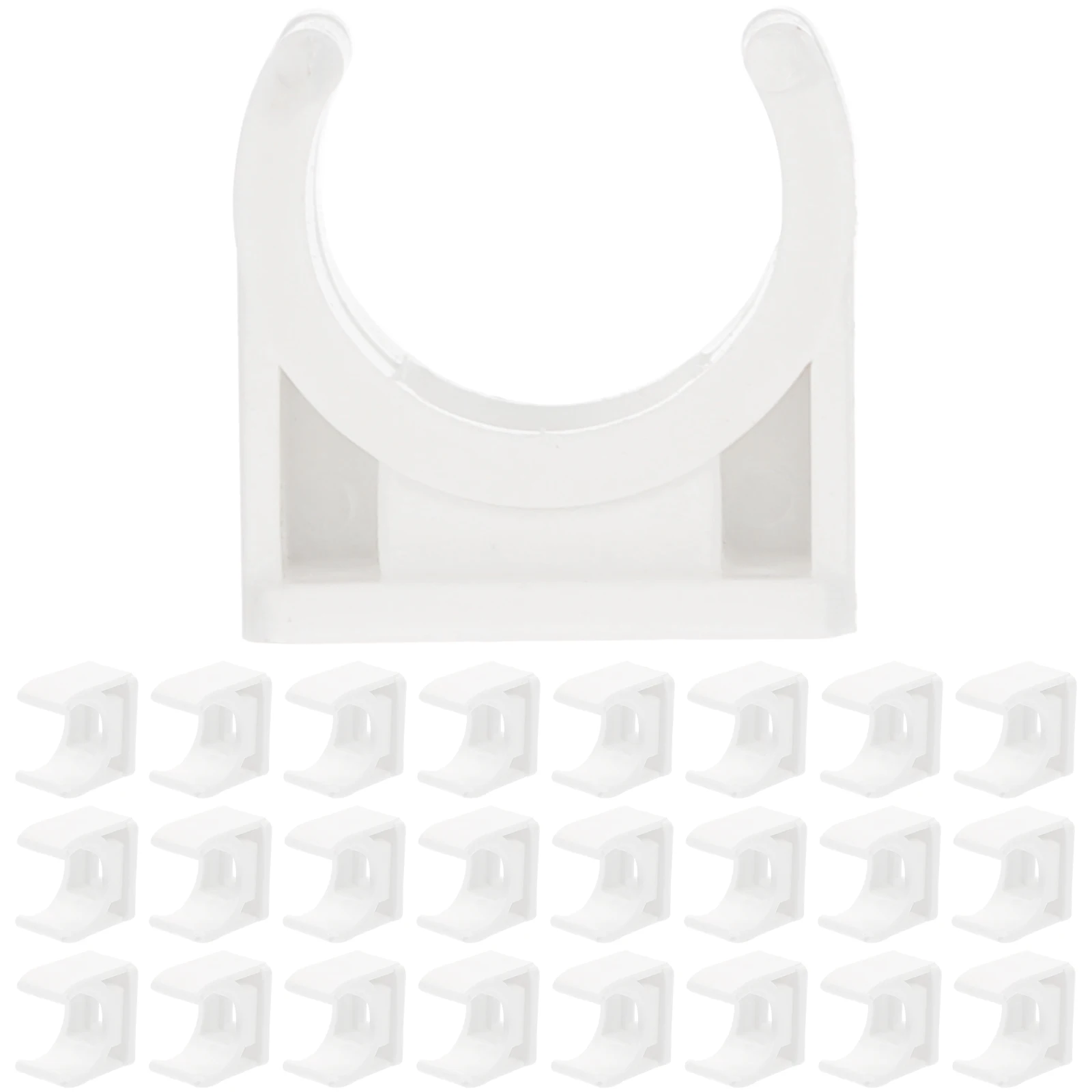 

50pcs U-shaped Pipe Clamp Mounting Support White Clamps Tube Strap Holder Clip Hangers Galvanized PVC Anti-corrosion Small Hose