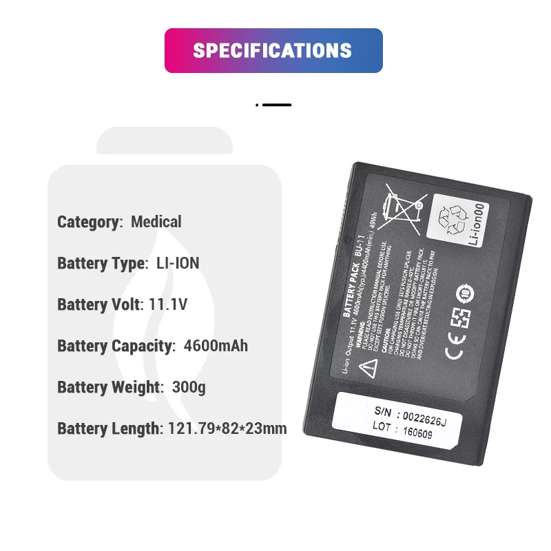 11.1V 4600mAh Li-ion Rechargeable BU-11 BU-11S Lithium Ion Medical Fusion Splicer Battery for TYPE-81C T-55 Batteries