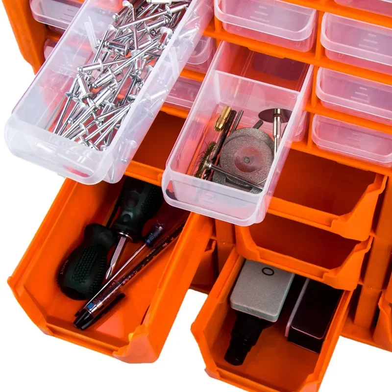 Multi-grid Drawer Type Tool Box Plastic Tool Box Hardware Storage Toolbox Wall Hanging Building Screw Parts Tool Box Organizer