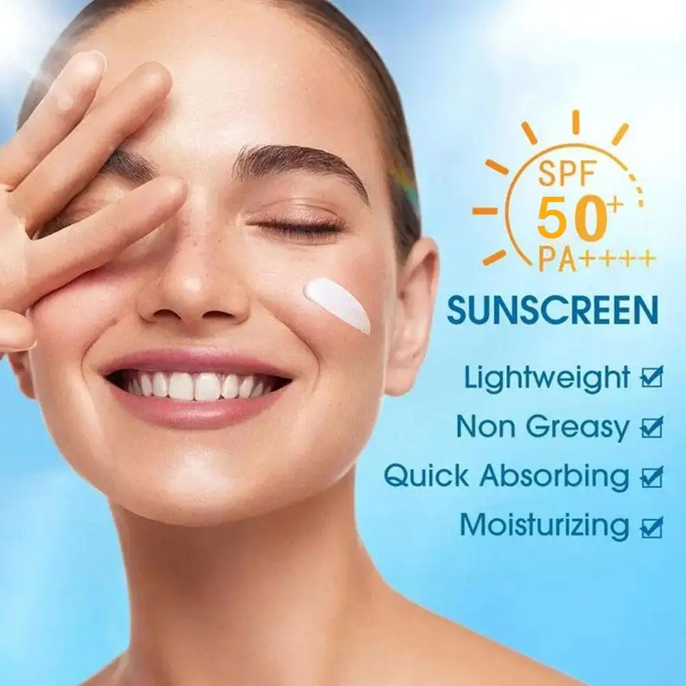 SPF50 krim tabir surya pelindung matahari, krim pelindung terik matahari pemutih badan wajah tahan air G3K2