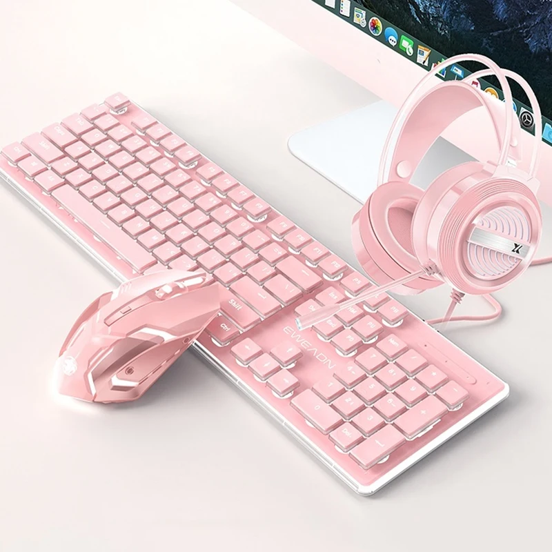 

Бесшумная клавиатура Forerunner X7, женская офисная розовая, высокая красота, беспроводная компьютерная механическая сенсорная мышь, набор, удобный, прочный