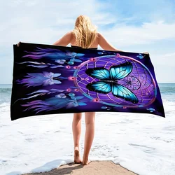 Butterfly Beach Towel, Super Soft Absorbent Bath Towel, Extra Large Travel Towel for Sports Pool Swimming Pool Bathroom Camping