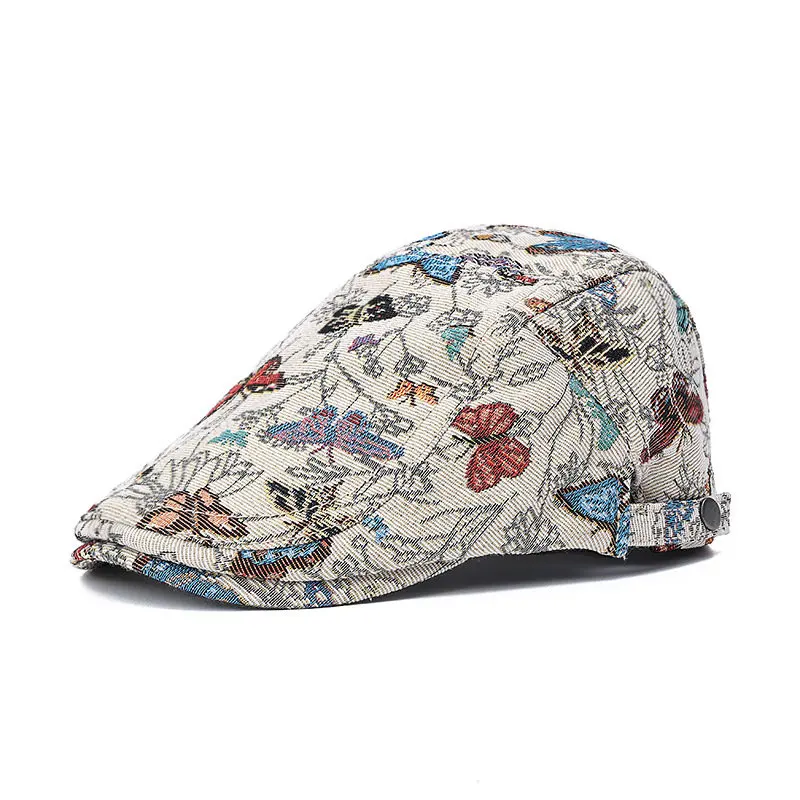 2024 Four Seasons Cotton Solid Newsboy Caps Men Flat Peaked Cap Women Painter Beret Hats 105