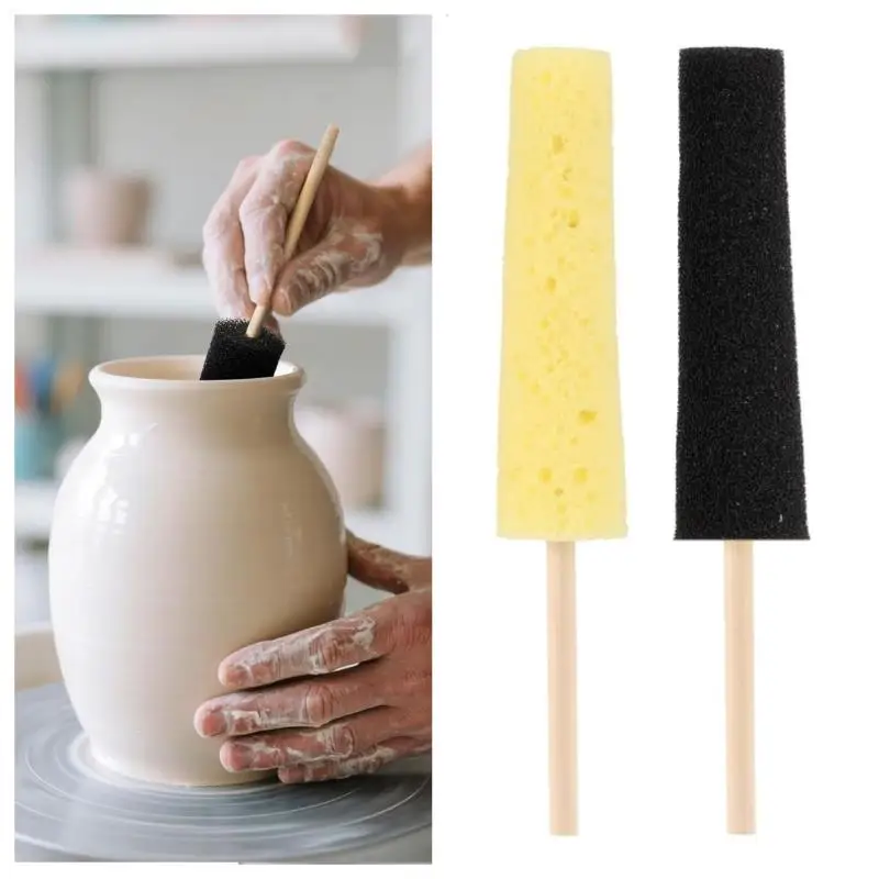 1/2Pcs Pottery Pull Blank Tool Water Absorbing Sponge Stick DIY Ceramic Handicraft Blank Finishing Replenish Water Tool
