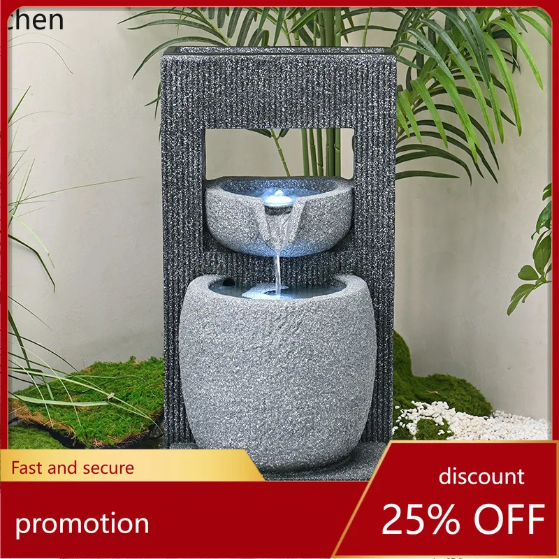 

Декоративный фонтан-колесо Фэн-шуй с имитацией горной воды, увлажнитель воздуха для аквариума, украшение для гостиной, двора, магазина, на новоселье, открытие бизнеса