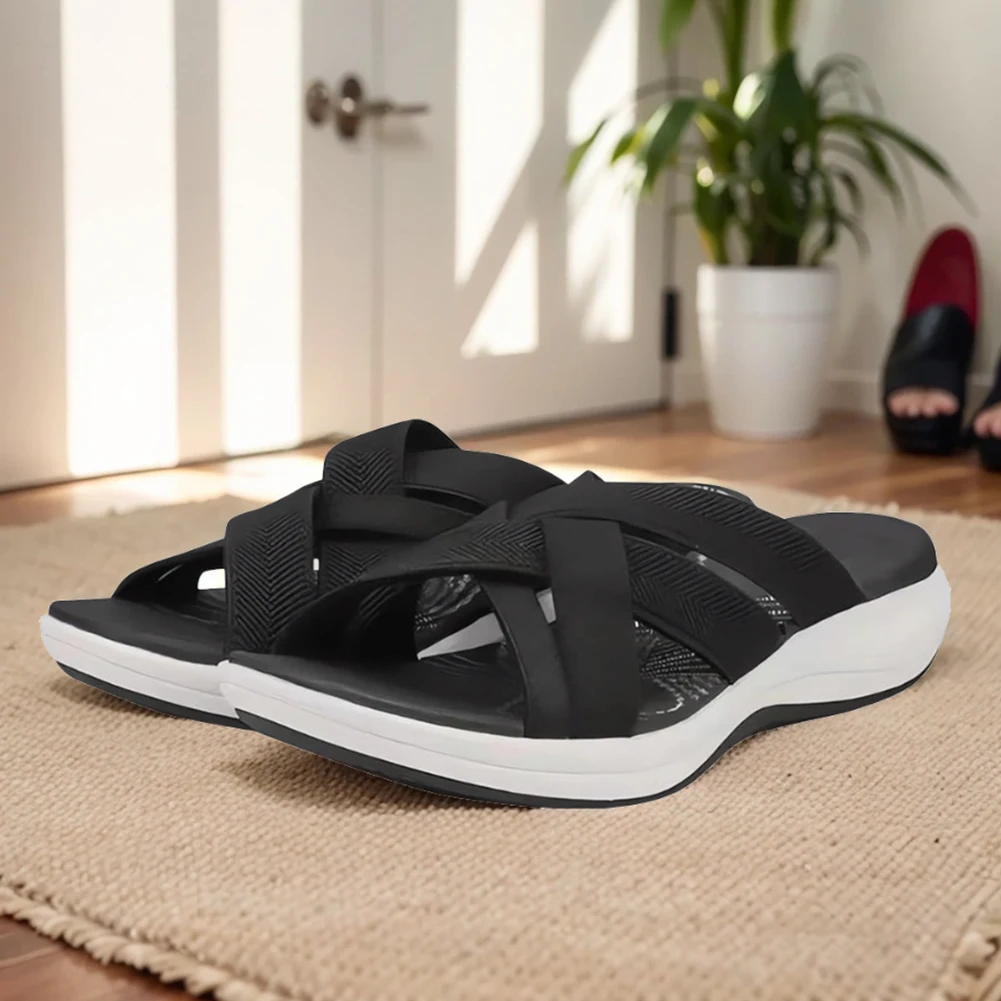 Summer New Women's Slipper Outdoor Open Toe Soft Sandal Trend Slides Beach Shoe Female Breathable Comfy Orthopedic Footwear