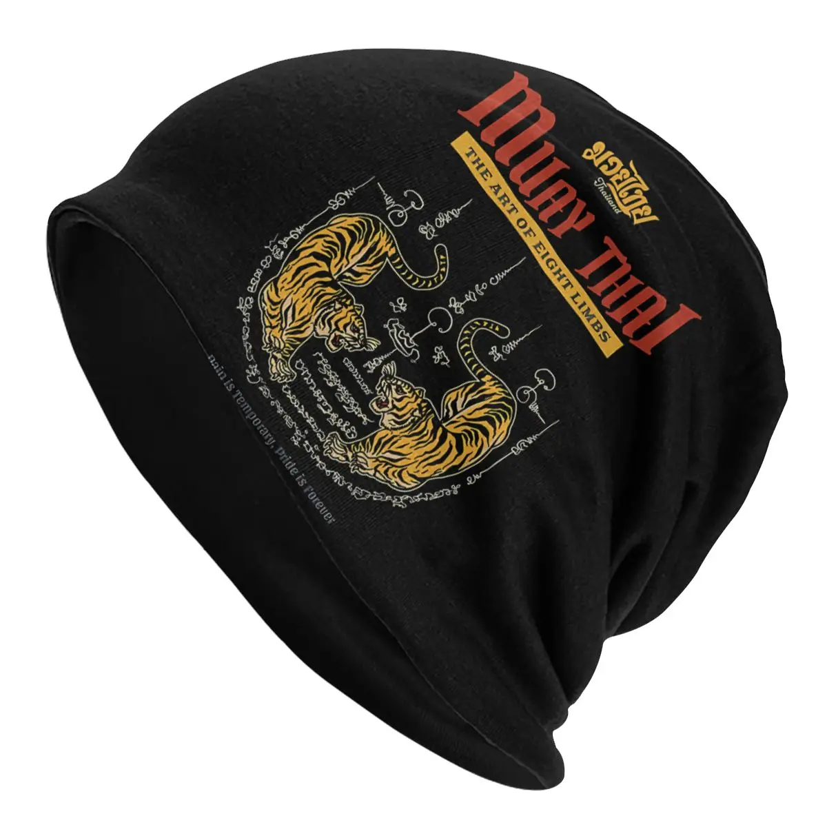 Muay Thai Tiger The Art Of Eight Limbs Poster Bonnet Homme Autumn Spring Thin Skullies Beanies Caps For Men Women Novelty Hats