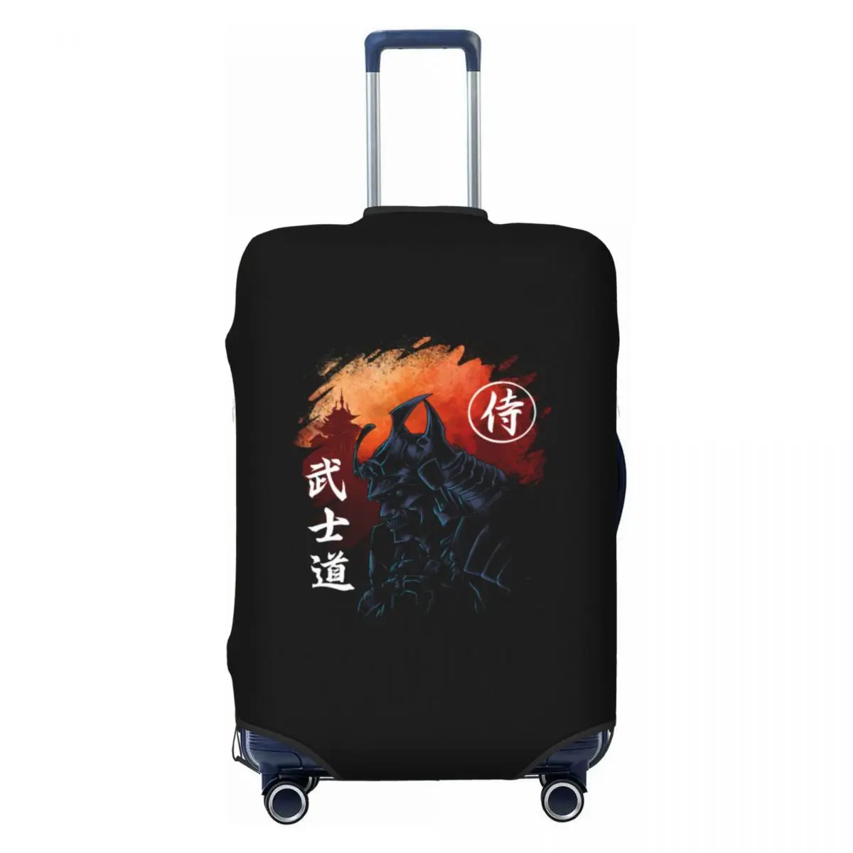 

Custom Bushido Samurai Travel Luggage Cover Elastic Japanese Oni Warrior Suitcase Cover Protector Fit 18-32 Inch