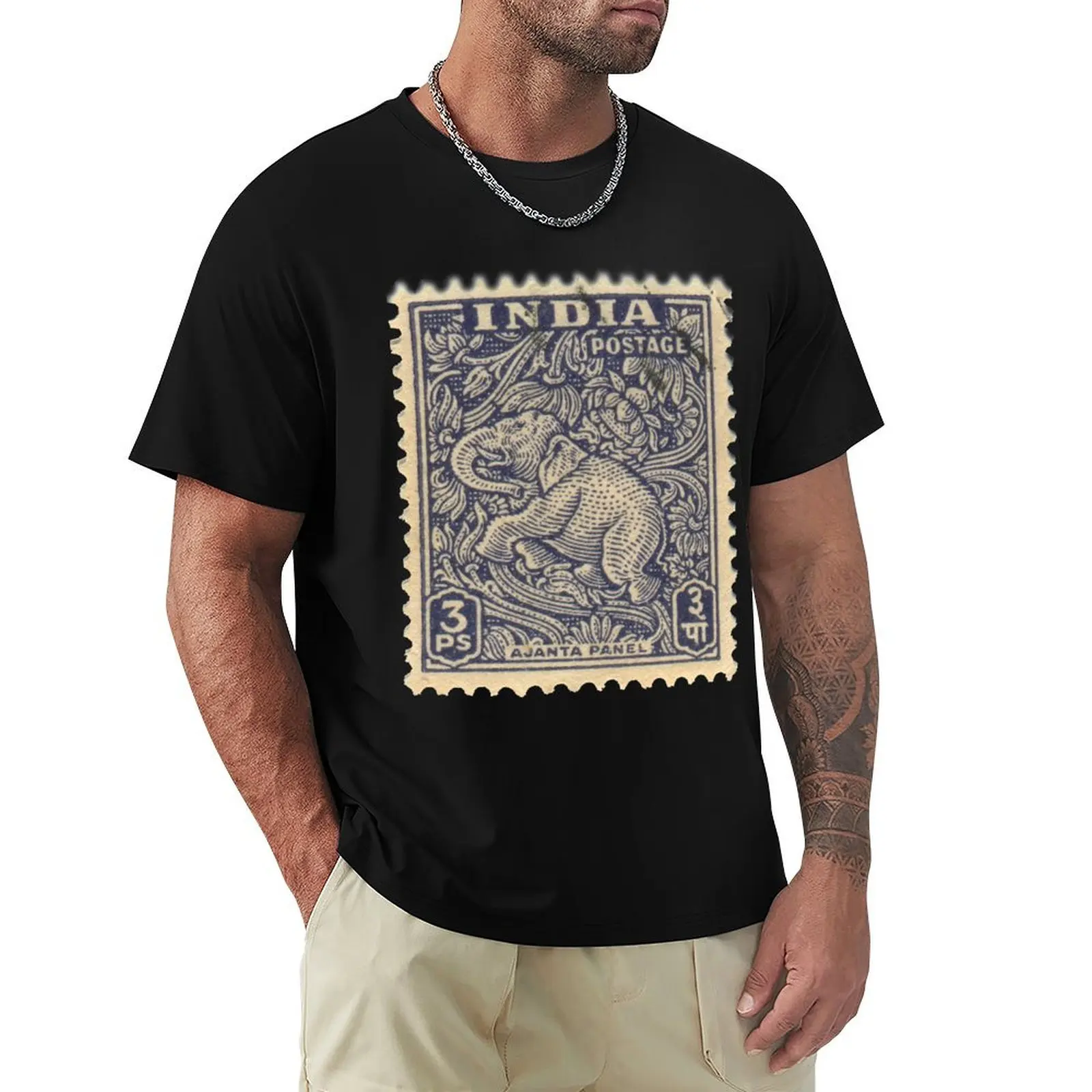 

Stamp - India - Elephant - 3Ps T-Shirt blue archive cute tops mens fashion