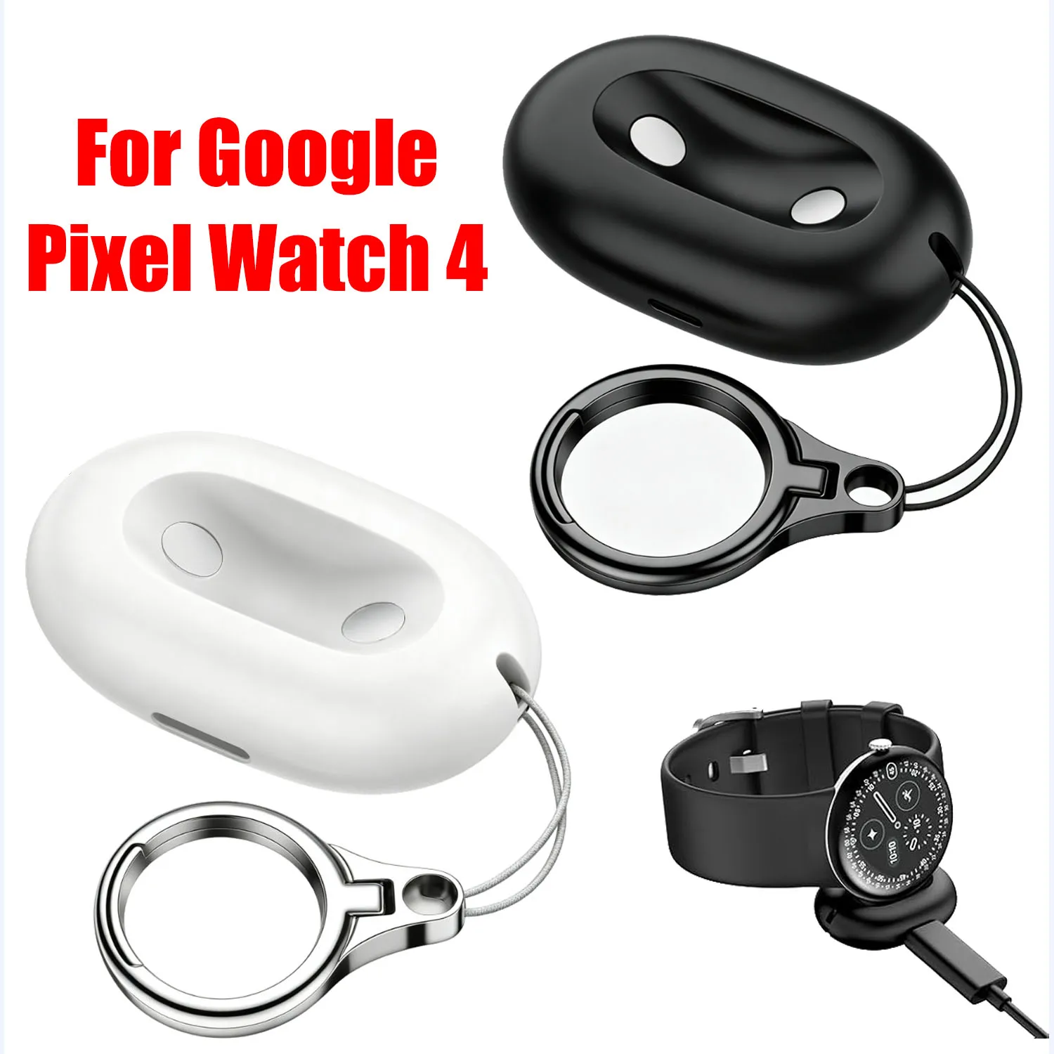 For Google Pixel Watch 4 41mm/45mm Keychain Smartwatch Charging Cable Line Fast-Charging with Side Dock Travel Chargers Wireless