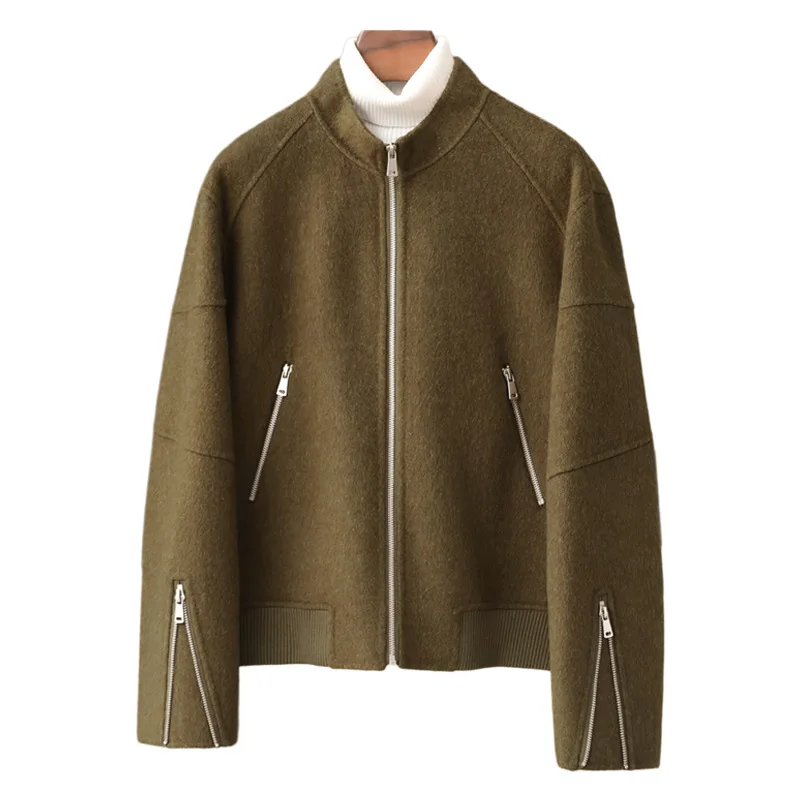 

Весна 10%, верблюжий бархат, новое двустороннее пальто, модная простая шерстяная куртка 2025 года для женщин