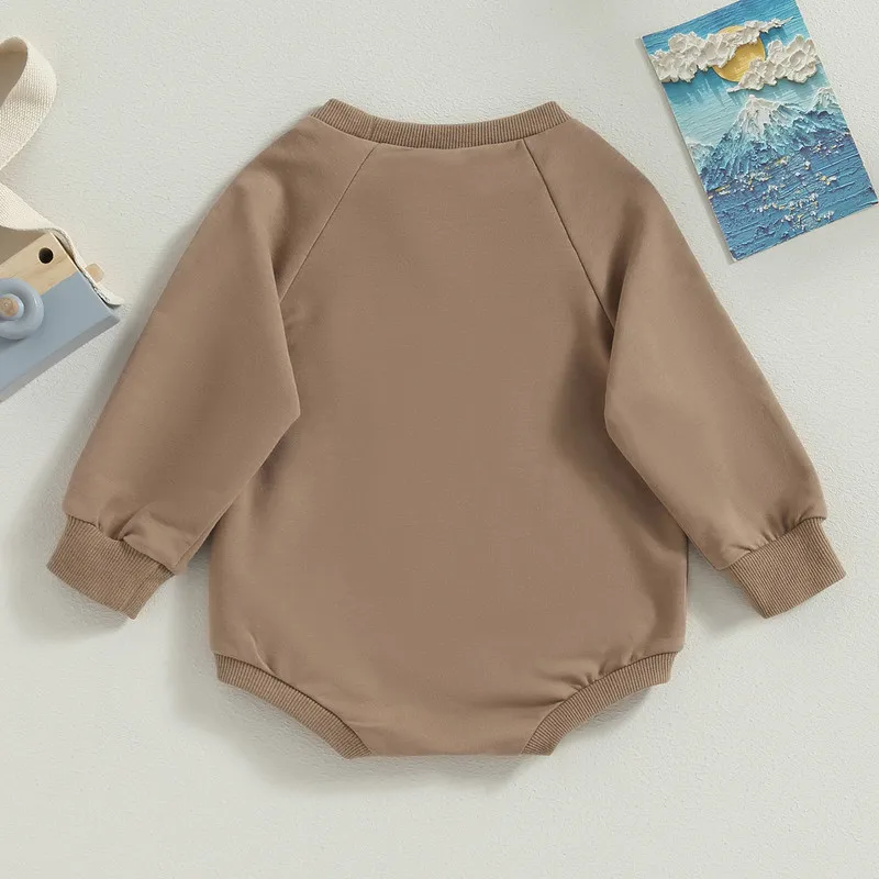 Newborn Baby Girl Boy Sweatshirt Bodysuit Spring Autumn Clothes Solid Color Long Sleeve Jumpsuits for Kids Baby Items Clothing