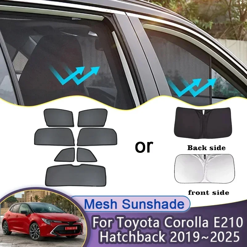 

Сетчатый солнцезащитный козырек для Toyota Corolla E210 хэтчбек 2019 ~ 2025 Auris, солнцезащитные козырьки для окон автомобиля, магнитные шторы, автоаксессуары