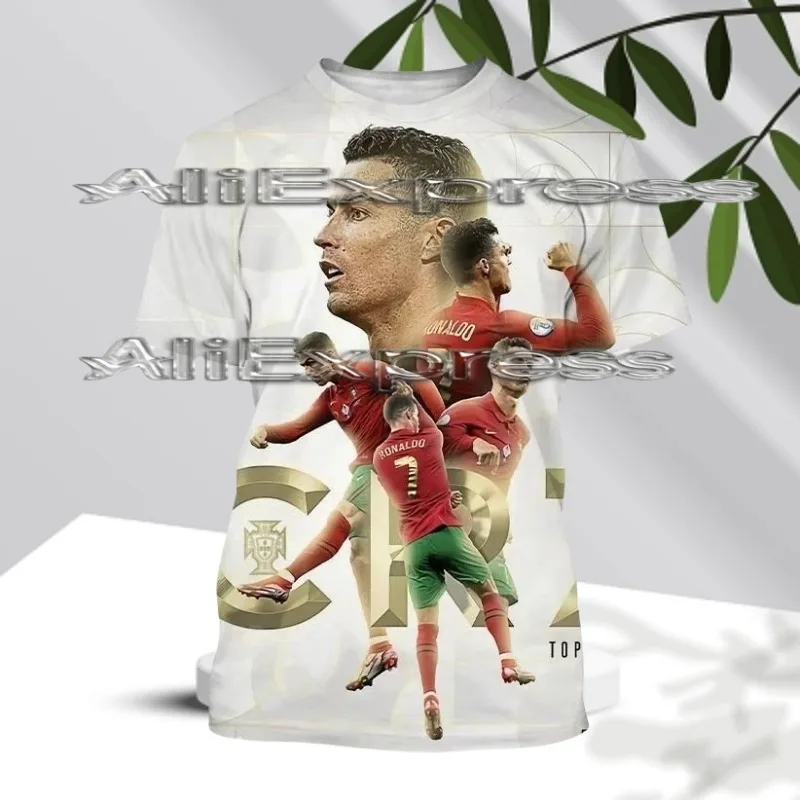 

Summer Fashion cristiano ronaldo Football Star 3D Printing T Shirt Casual Men's Short Sleeve Hip Hop Kids/Adult T-Shirt,moto t