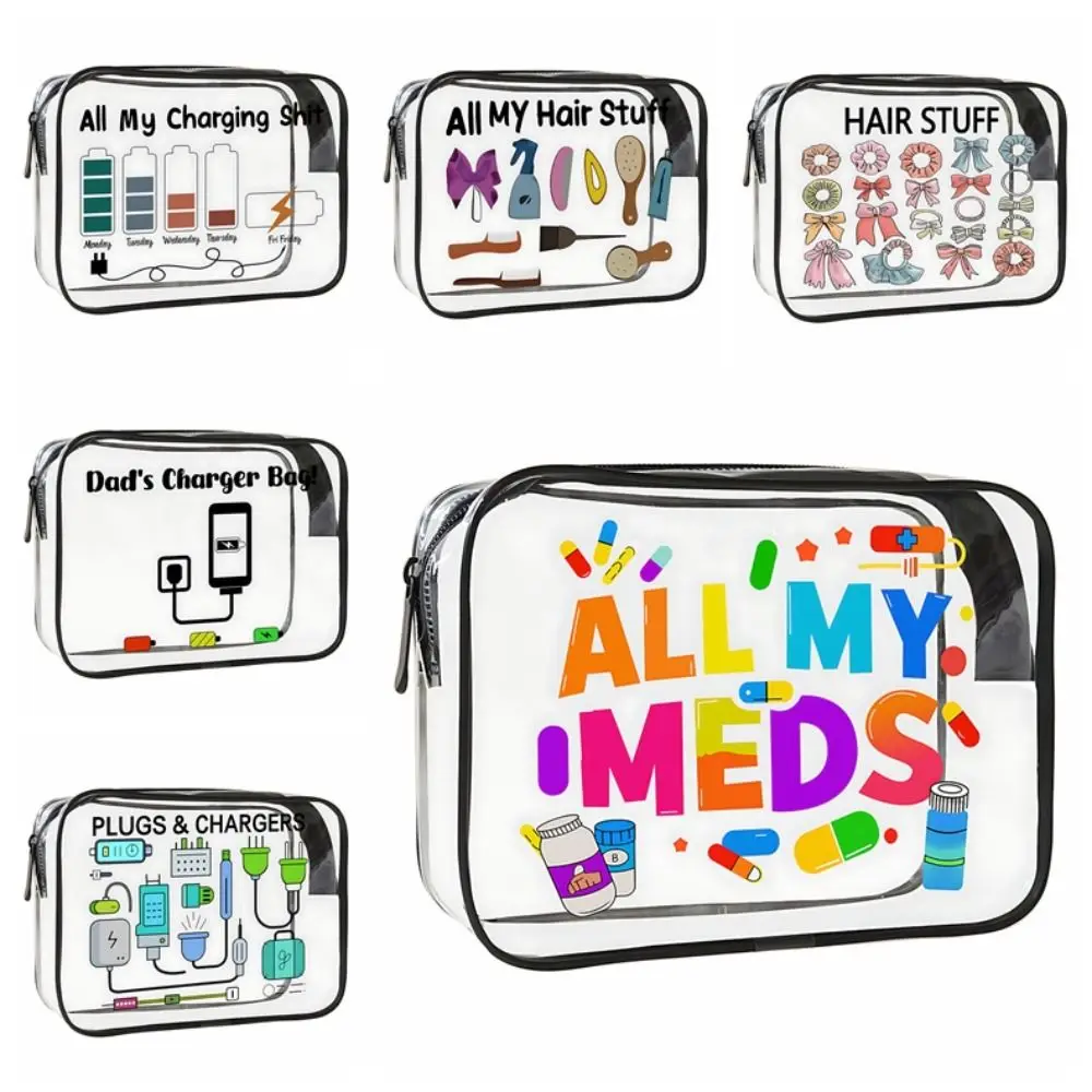 حقيبة مستحضرات التجميل الجديدة المقاومة للماء، حقيبة مكياج PVC شفافة، سعة كبيرة لتخزين الأدوية، منظم السفر #3