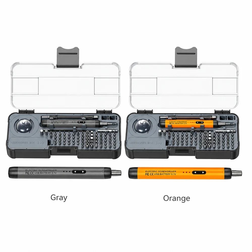 Cordless Precision Electric Screwdriver 88 Piece Repair Tool Set USB-C Magnetic Bits For Laptop Phone Camera Game Console 04