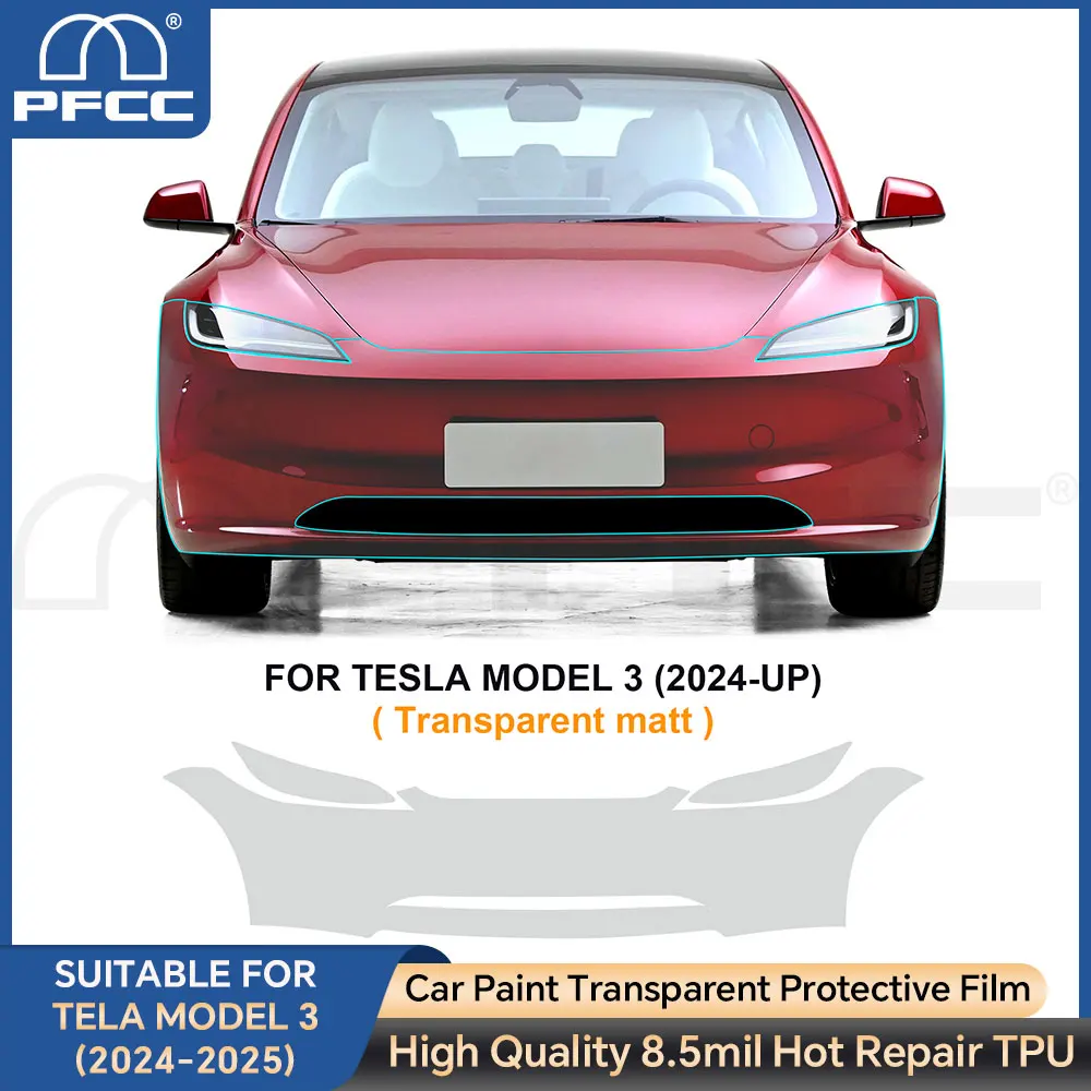 

Для Tesla Model 3 2025 2026, матовый, 8,5 мил, ТПУ, прозрачная, устойчивая к царапинам защитная пленка для автомобильной краски, аксессуары для отделки PPF