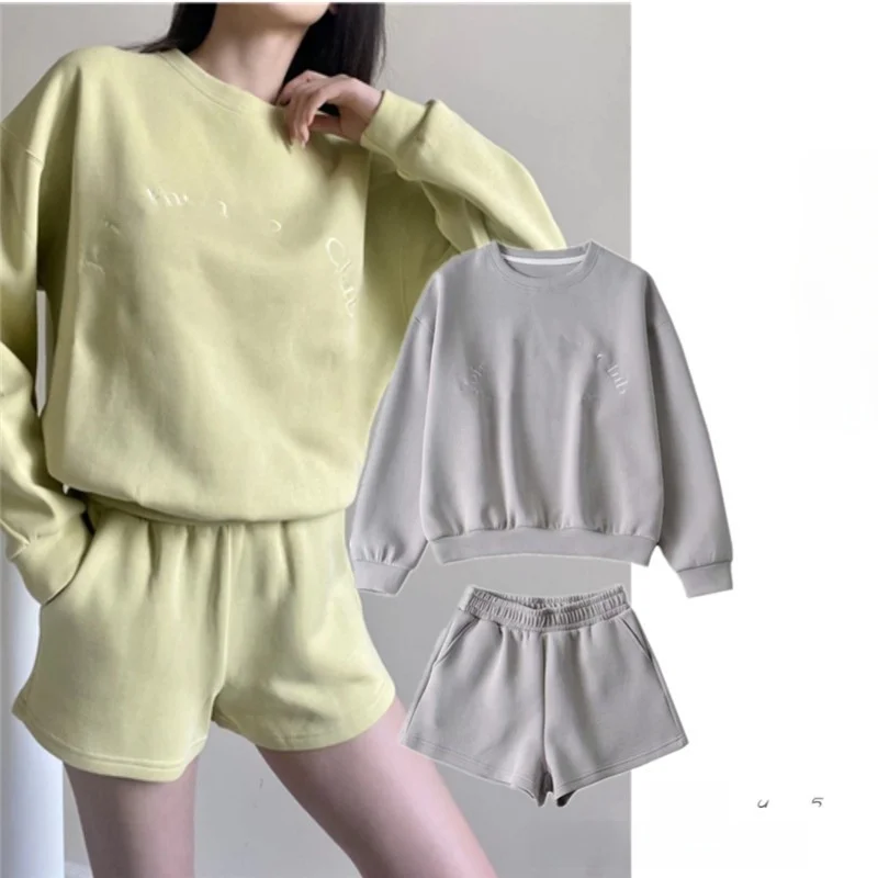 

American Lazy Sle Faionable Youthful Embroidered Letter round Ne Long Sve Толстовка с высокой талией и широкими штанинами Casu...