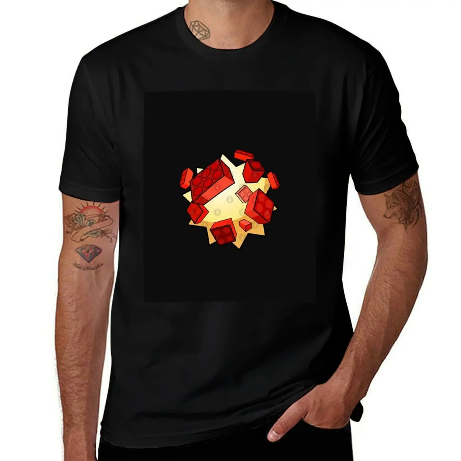 

Exploding Bricks T-Shirt man t shirt designer man graphic t shirt t shirt for man 100 percent cotton T-Shirt