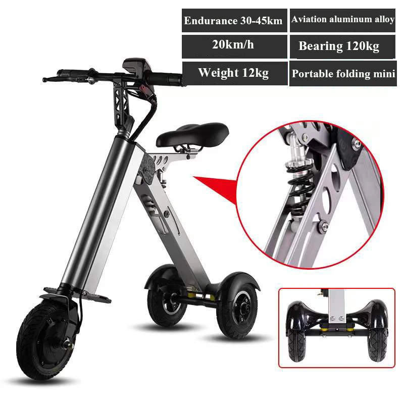 K7S Indoor Exercise Bike, Rechargeable,  Aviation Aluminum Material, High-Endurance, Night-Light, Foldable Three-Wheeler