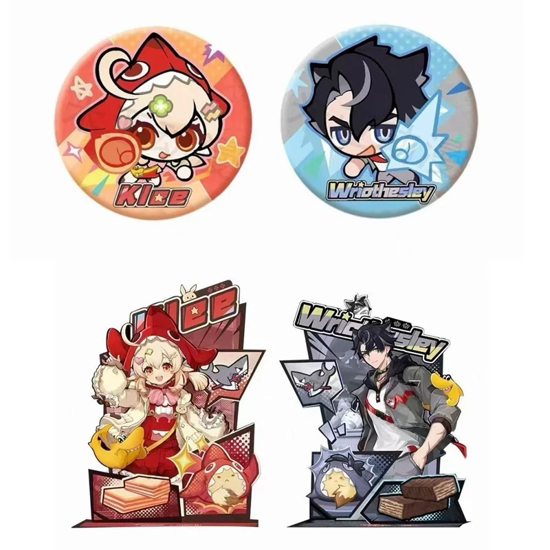 Popular Game Impact Wriothesley Klee Cosplay Acrylic Figure Stand Model Badge Brooch Desktop Ornaments Collectible New Gift